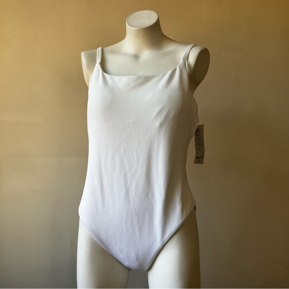 Athleta | Scoop Pique White One Piece Swimsuit